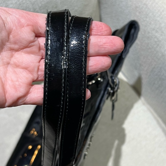 Coach Black Signature Patent Leather Embossed Tote Bag - Picture 7 of 13